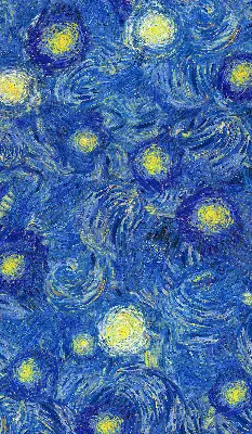 Rollo mit blauem Gemälde-Motiv