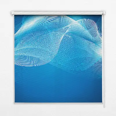 Fensterrollo mit blauem Animationsmotiv