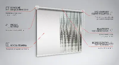 Fensterrollo für den Innenbereich mit Spiegelabstraktion Motiv
