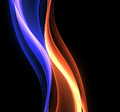 Fensterrollo mit animiertem Motiv in Orange und Blau