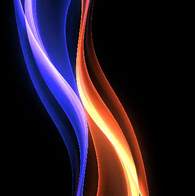 Fensterrollo mit animiertem Motiv in Orange und Blau