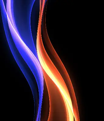 Fensterrollo mit animiertem Motiv in Orange und Blau
