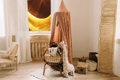 Fensterrollo für innen mit abstraktem Motiv in Orange