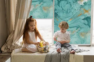 Fensterrollo in der Farbe Türkisgranit