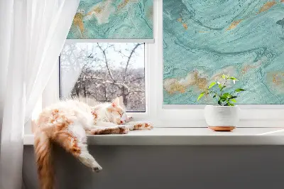 Fensterrollo in der Farbe Türkisgranit
