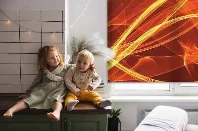 Fensterrollo mit abstraktem orangem Muster