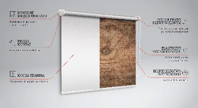 Fensterrollo für den Innenbereich in dunkler Holzoptik