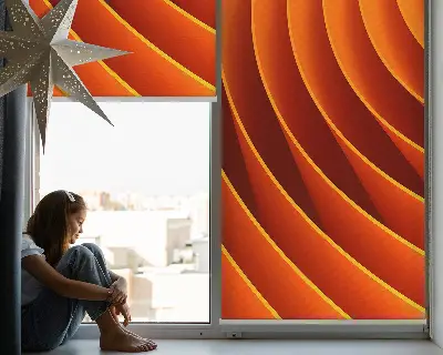 Fensterrollo mit abstraktem orangem Muster