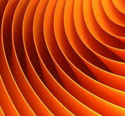 Fensterrollo mit abstraktem orangem Muster