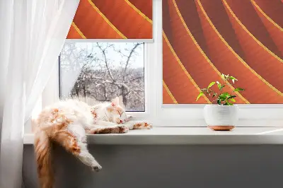 Fensterrollo mit abstraktem orangem Muster