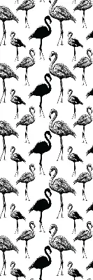 Fensterrollo für den Innenbereich mit schwarzem Flamingomuster