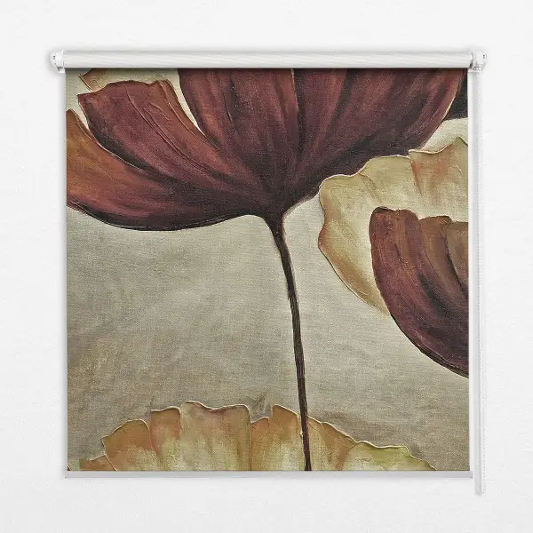 Fensterrollo mit Blumenmotiv