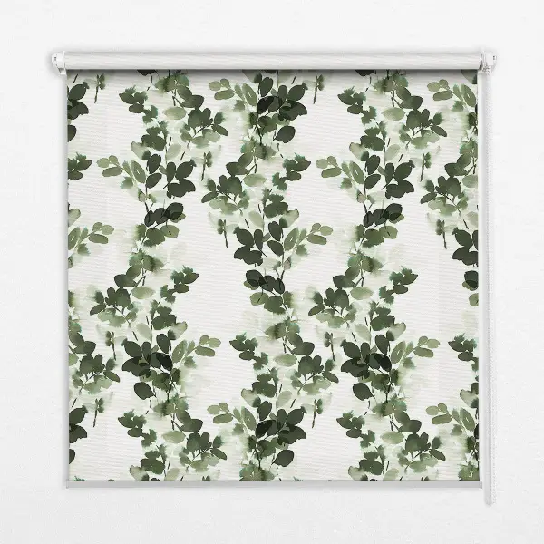 Fensterrollo mit Blättermotiv