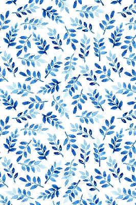 Fensterrollo mit Motiv blaue Blätter