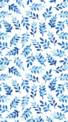 Fensterrollo mit Motiv blaue Blätter