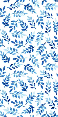 Fensterrollo mit Motiv blaue Blätter
