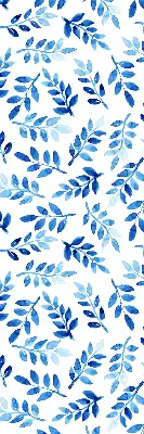 Fensterrollo mit Motiv blaue Blätter