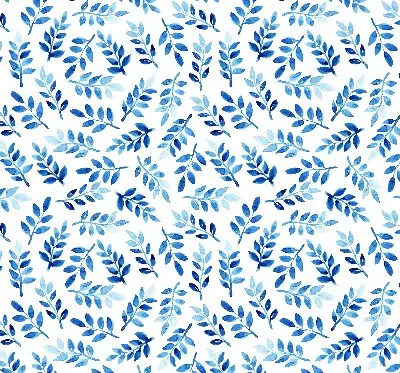 Fensterrollo mit Motiv blaue Blätter