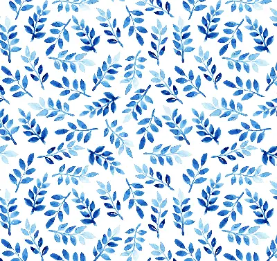 Fensterrollo mit Motiv blaue Blätter