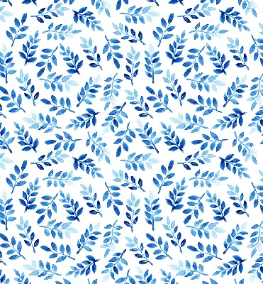 Fensterrollo mit Motiv blaue Blätter