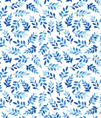 Fensterrollo mit Motiv blaue Blätter