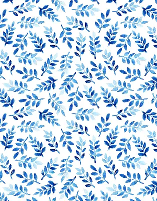 Fensterrollo mit Motiv blaue Blätter