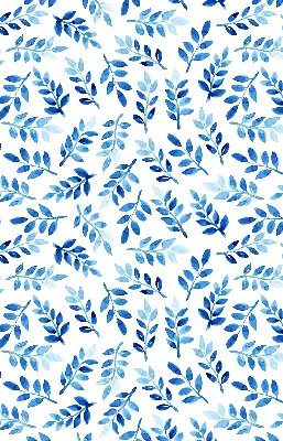 Fensterrollo mit Motiv blaue Blätter
