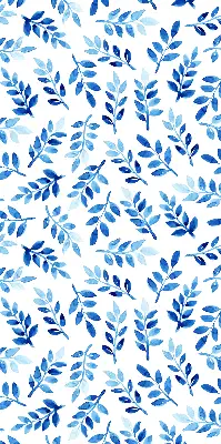 Fensterrollo mit Motiv blaue Blätter