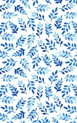 Fensterrollo mit Motiv blaue Blätter