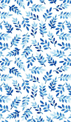 Fensterrollo mit Motiv blaue Blätter