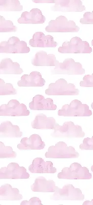 Fensterrollo für den Innenbereich mit rosa Wolkenmotiv