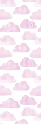 Fensterrollo für den Innenbereich mit rosa Wolkenmotiv