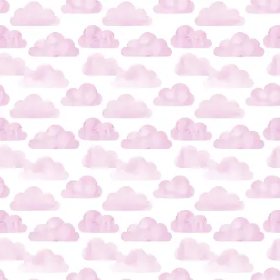 Fensterrollo für den Innenbereich mit rosa Wolkenmotiv