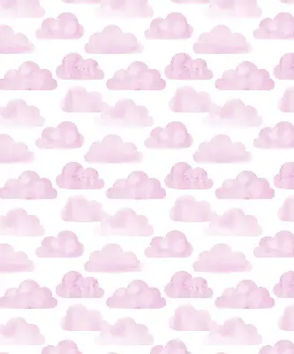 Fensterrollo für den Innenbereich mit rosa Wolkenmotiv