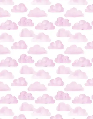 Fensterrollo für den Innenbereich mit rosa Wolkenmotiv