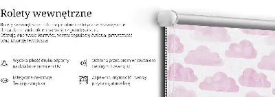 Fensterrollo für den Innenbereich mit rosa Wolkenmotiv