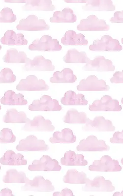 Fensterrollo für den Innenbereich mit rosa Wolkenmotiv