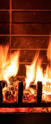 Fensterrollo für Kamin