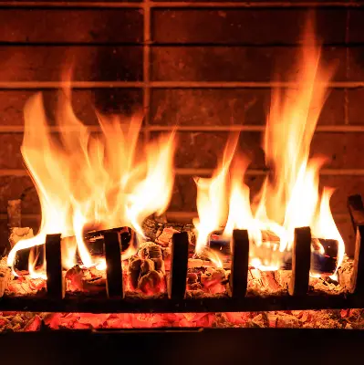 Fensterrollo für Kamin