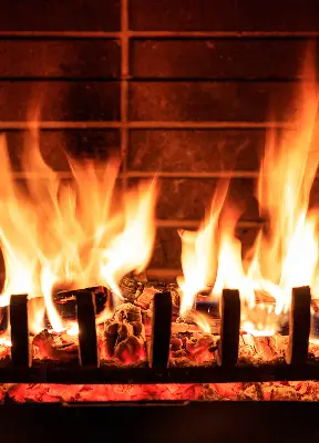 Fensterrollo für Kamin