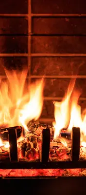 Fensterrollo für Kamin