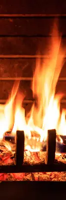 Fensterrollo für Kamin