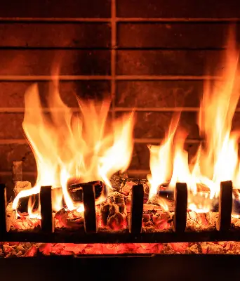 Fensterrollo für Kamin