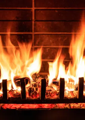 Fensterrollo für Kamin