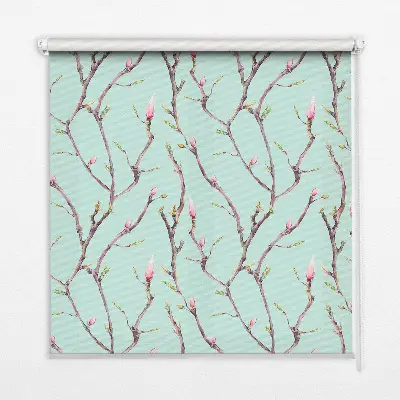 Fensterrollo für den Innenbereich mit Zweigemotiv