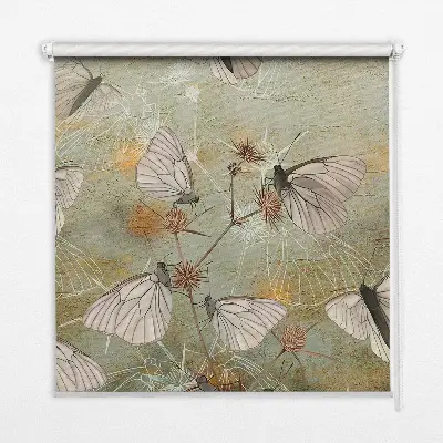 Fensterrollo mit Motiv Schmetterlinge auf der Wiese