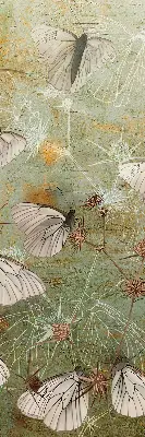 Fensterrollo mit Motiv Schmetterlinge auf der Wiese