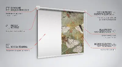 Fensterrollo mit Motiv Schmetterlinge auf der Wiese
