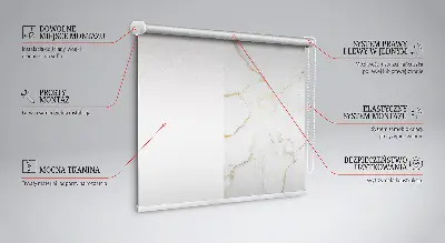 Fensterrollo in weißer Marmoroptik