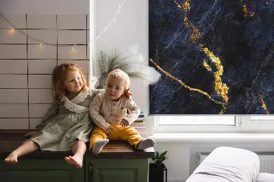 Rollo mit marineblauem Marmordesign